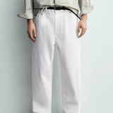 TAPERED WIDE-LEG JEANS