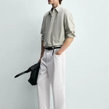 TAPERED WIDE-LEG JEANS