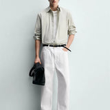 TAPERED WIDE-LEG JEANS